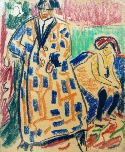 Self-Portrait with Model by Ernst Ludwig Kirchner